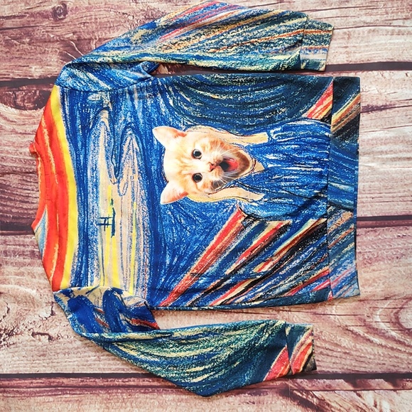 Unisex John Hancock Shocked Kitty Crew Neck Sweatshirt - Picture 2 of 11